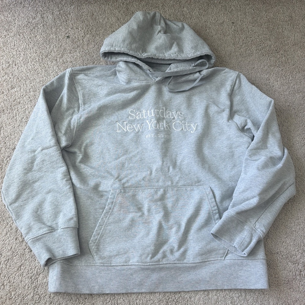 Saturdays New York City NYC Ditch Miller Standard Hoodie Heather Gray Size L